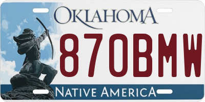 OK license plate 870BMW