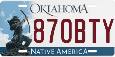 OK license plate 870BTY