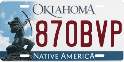 OK license plate 870BVP