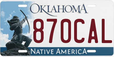 OK license plate 870CAL