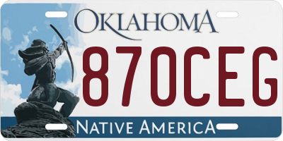 OK license plate 870CEG