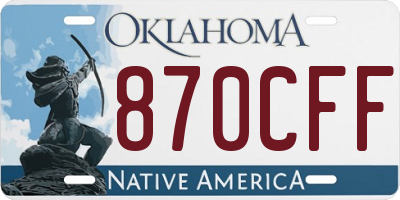 OK license plate 870CFF