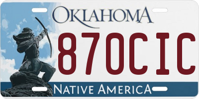 OK license plate 870CIC