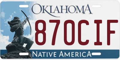 OK license plate 870CIF