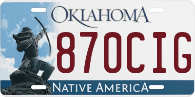 OK license plate 870CIG