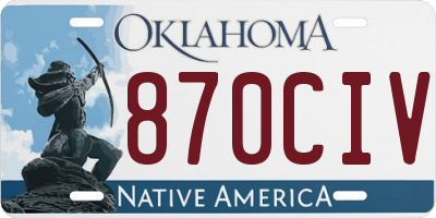 OK license plate 870CIV