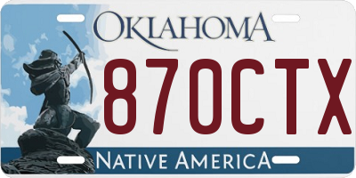 OK license plate 870CTX