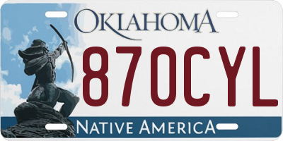 OK license plate 870CYL