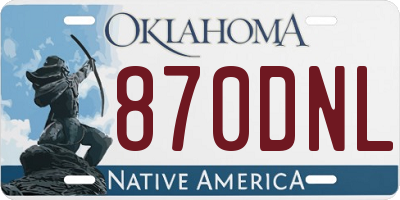 OK license plate 870DNL