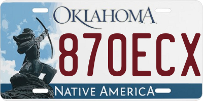 OK license plate 870ECX