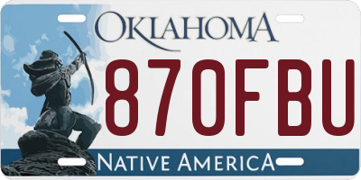 OK license plate 870FBU