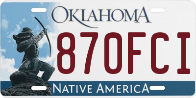 OK license plate 870FCI