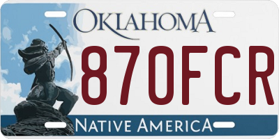 OK license plate 870FCR