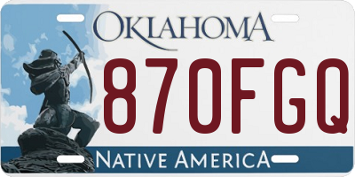 OK license plate 870FGQ