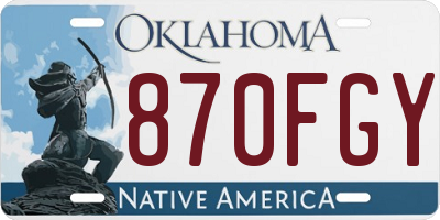 OK license plate 870FGY