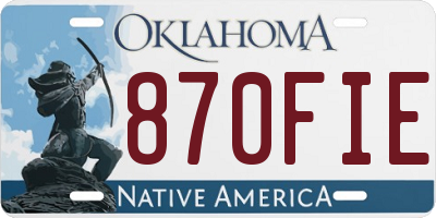 OK license plate 870FIE