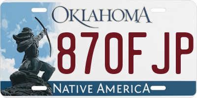 OK license plate 870FJP
