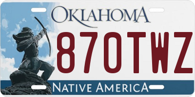 OK license plate 870TWZ