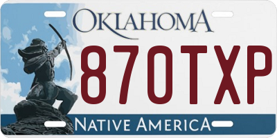 OK license plate 870TXP