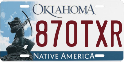 OK license plate 870TXR
