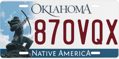 OK license plate 870VQX