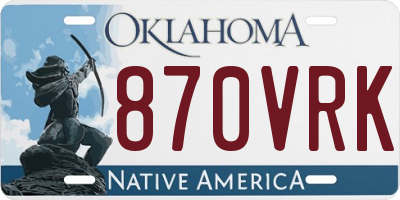 OK license plate 870VRK