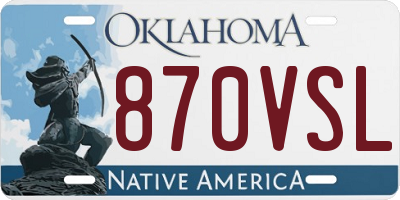 OK license plate 870VSL