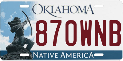OK license plate 870WNB
