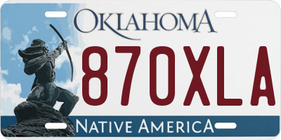 OK license plate 870XLA