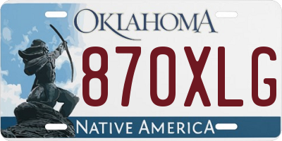 OK license plate 870XLG