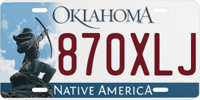 OK license plate 870XLJ