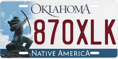 OK license plate 870XLK