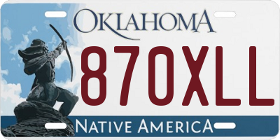 OK license plate 870XLL