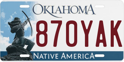 OK license plate 870YAK
