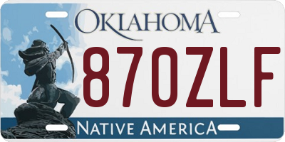 OK license plate 870ZLF