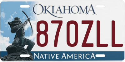 OK license plate 870ZLL