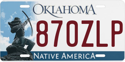 OK license plate 870ZLP