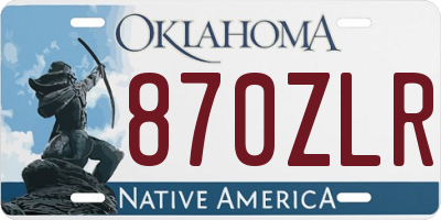 OK license plate 870ZLR