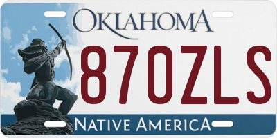 OK license plate 870ZLS