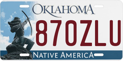 OK license plate 870ZLU