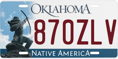 OK license plate 870ZLV