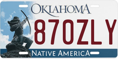 OK license plate 870ZLY