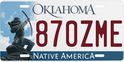 OK license plate 870ZME