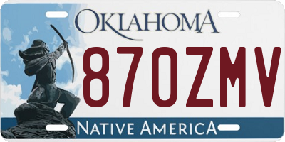 OK license plate 870ZMV