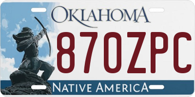 OK license plate 870ZPC