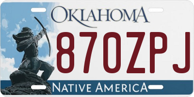 OK license plate 870ZPJ