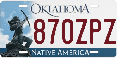 OK license plate 870ZPZ