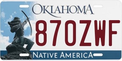 OK license plate 870ZWF