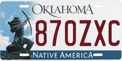 OK license plate 870ZXC