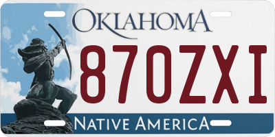 OK license plate 870ZXI